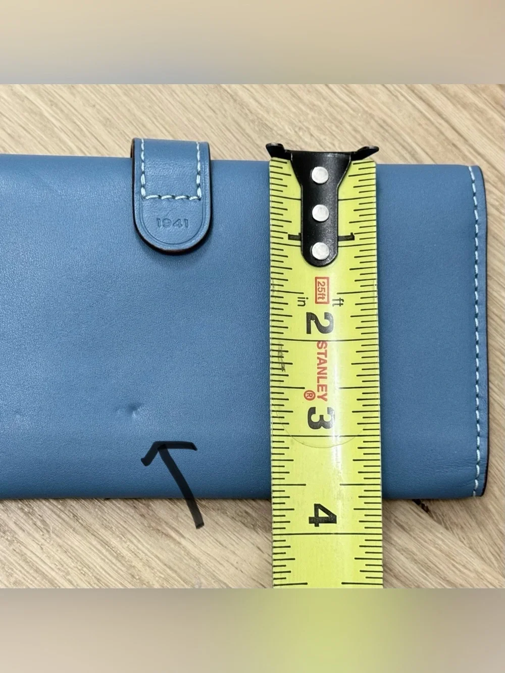Coach 1941 Cornflower Blue/Yellow Floral Interior Slim Leather Wallet